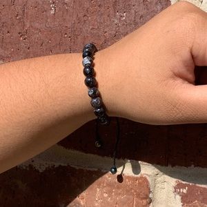 Black Marble Beaded Bracelet